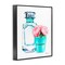 Stupell Industries Teal Perfume Bottle and Peonies Framed Giclee Art
